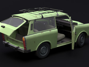 Trabant 601 kombi 1965 low-poly 3D Модель