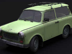 Trabant 601 kombi 1965 low-poly 3D Модель
