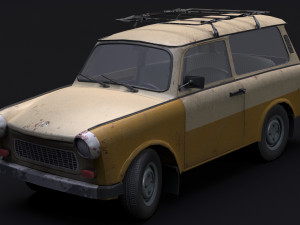 Trabant 601 kombi 1965 low-poly 3D Модель