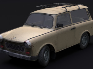 Trabant 601 kombi 1965 low-poly 3D Модель