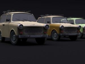 Trabant 601 kombi 1965 low-poly 3D Модель
