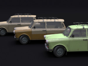 Trabant 601 kombi 1965 low-poly 3D Модель