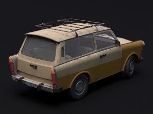 Trabant 601 kombi 1965 low-poly 3D Модель