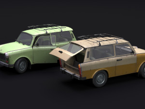 Trabant 601 kombi 1965 low-poly 3D Модель