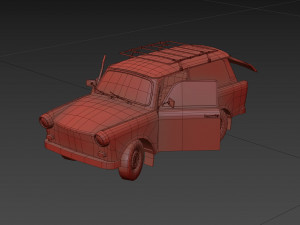 Trabant 601 kombi 1965 low-poly 3D Модель