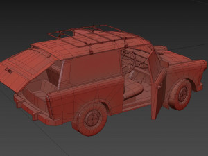 Trabant 601 kombi 1965 low-poly 3D Модель