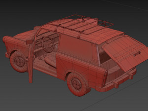 Trabant 601 kombi 1965 low-poly 3D Модель