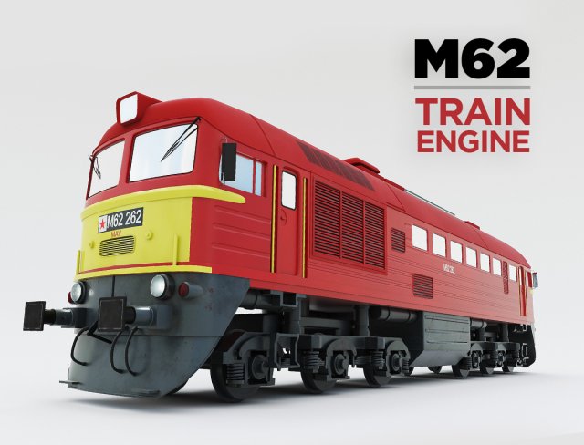 diesel locomotive m62 3D 模型 .c4d .max .obj .3ds .fbx .stl .blend 