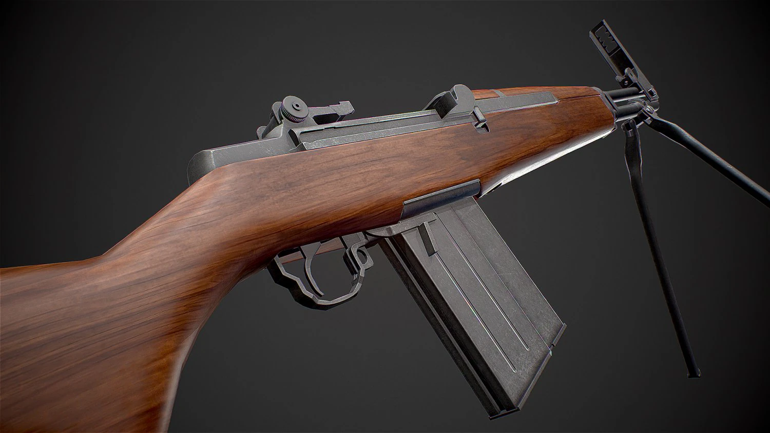 beretta bm 59 rifle low-poly 3D Model .c4d .max .obj .3ds .fbx .stl .blend 