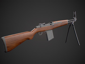 beretta bm 59 rifle low-poly Model 3D