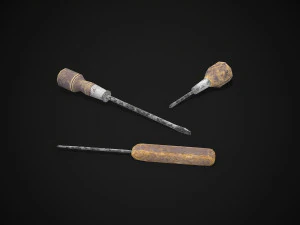 metal shelf collection with garbage - modular game ready props low-poly 3D Model