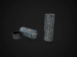 metal shelf collection with garbage - modular game ready props low-poly 3D Model