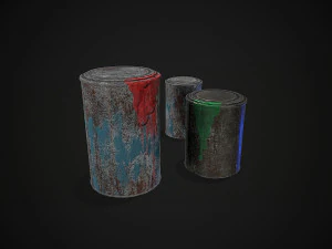 metal shelf collection with garbage - modular game ready props low-poly 3D Model