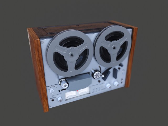 akai gx4000d tape recorder - pbr game ready model vr-ar vr - ar - low-poly  3D Model in Audio 3DExport