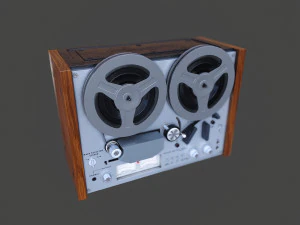 akai gx4000d tape recorder - pbr game ready model vr-ar vr - ar - low-poly 3D Model