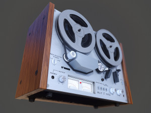 akai gx4000d tape recorder - pbr game ready model vr-ar vr - ar - low-poly 3D Модель