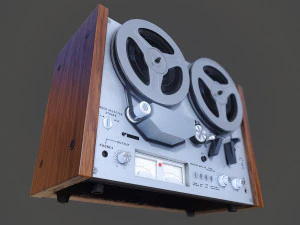 akai gx4000d tape recorder - pbr game ready model vr-ar vr - ar - low-poly 3D Model