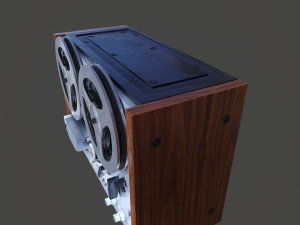 akai gx4000d tape recorder - pbr game ready model vr-ar vr - ar - low-poly 3D Модель