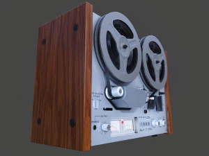 akai gx4000d tape recorder - pbr game ready model vr-ar vr - ar - low-poly 3D Model