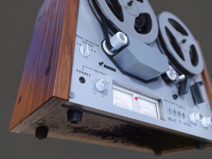 akai gx4000d tape recorder - pbr game ready model vr-ar vr - ar - low-poly 3D Модель