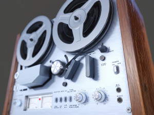 akai gx4000d tape recorder - pbr game ready model vr-ar vr - ar - low-poly 3D Модель