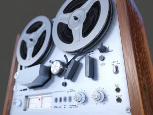 akai gx4000d tape recorder - pbr game ready model vr-ar vr - ar - low-poly 3D Model