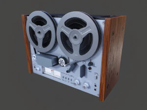 akai gx4000d tape recorder - pbr game ready model vr-ar vr - ar - low-poly 3D Model
