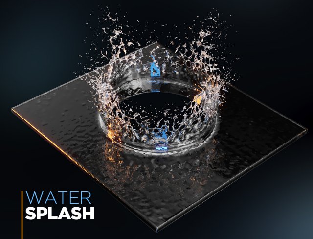 water splash 3D 모델 .c4d .max .obj .3ds .fbx .stl .blend 