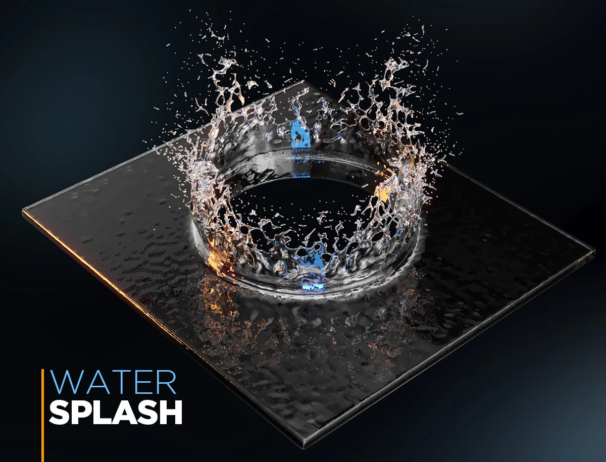 water splash 3D Model .c4d .max .obj .3ds .fbx .stl .blend 