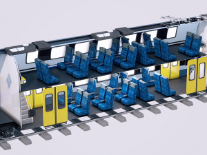 stadler kiss double deck train 3D मॉडल