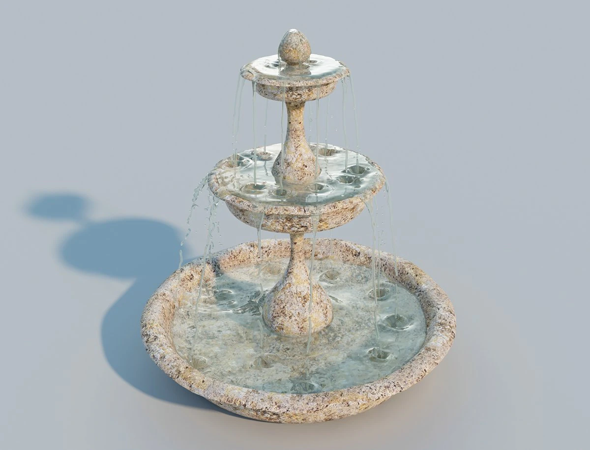 vecchia fontana Modello 3D .c4d .max .obj .3ds .fbx .stl .blend