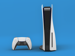 sony playstation 5 with contoller low-poly Model 3D