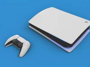 sony playstation 5 with contoller low-poly 3D Model