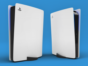 sony playstation 5 with contoller low-poly Model 3D
