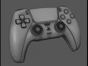 sony playstation 5 with contoller low-poly 3D Model