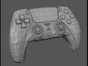 sony playstation 5 with contoller low-poly 3D Model