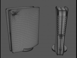 sony playstation 5 with contoller low-poly Model 3D