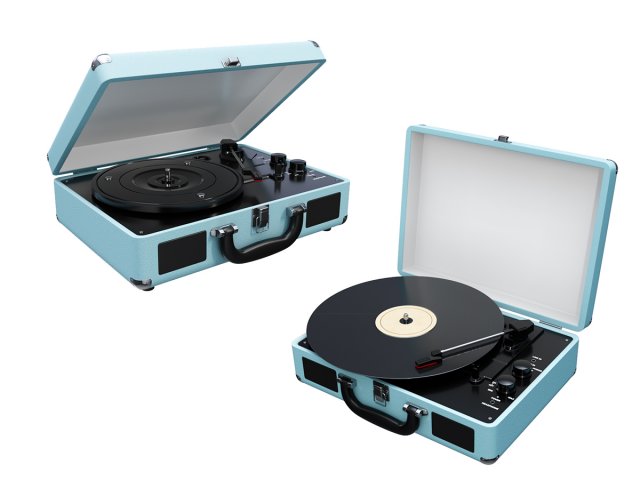 victrola vintage suitcase record player low-poly Modèle 3D .c4d .max .obj .3ds .fbx .stl .blend 