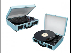 vitrola mala vintage toca-discos low-poly Modelo 3D