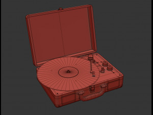 victrola vintage suitcase record player low-poly Modèle 3D