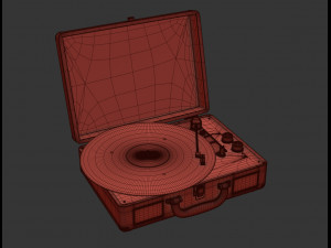 victrola vintage suitcase record player low-poly Modèle 3D