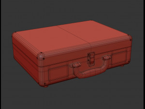 victrola vintage suitcase record player low-poly Modèle 3D