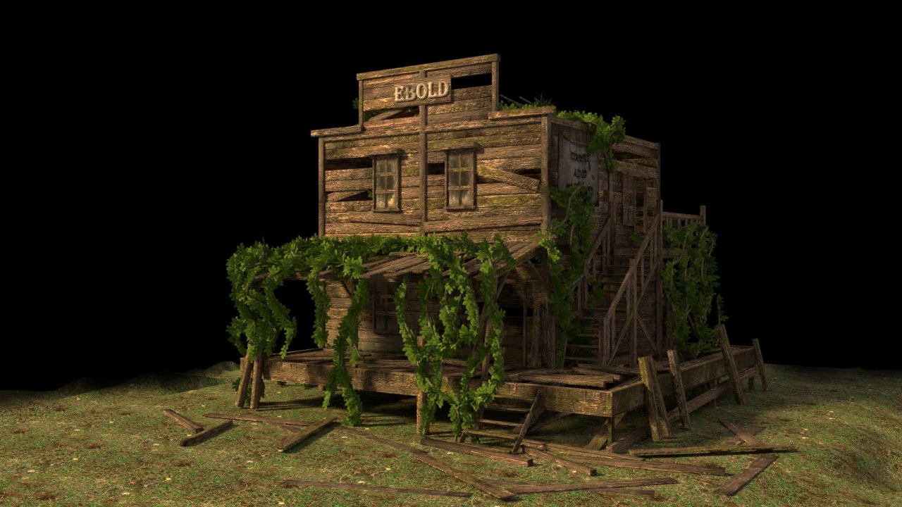 old abandoned wild west building 3D Model .c4d .max .obj .3ds .fbx .stl .blend