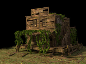 old abandoned wild west building 3D Model