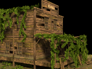 old abandoned wild west building 3D Modell