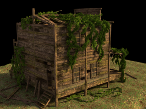 old abandoned wild west building 3D Modell