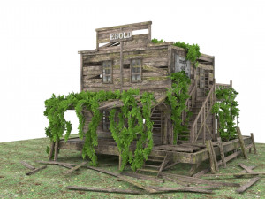 old abandoned wild west building 3D Modell