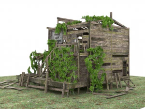 old abandoned wild west building 3D Model