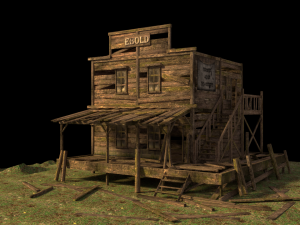 old abandoned wild west building 3D Modell