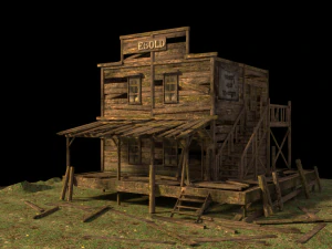 old abandoned wild west building 3D Model